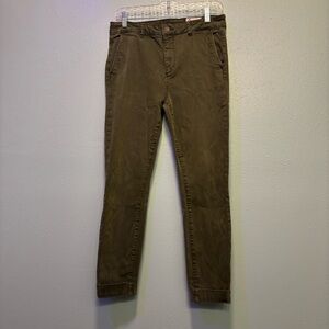 Cosmic Blue Love Women’s Green Cropped Slim Fit Pants | Size 30